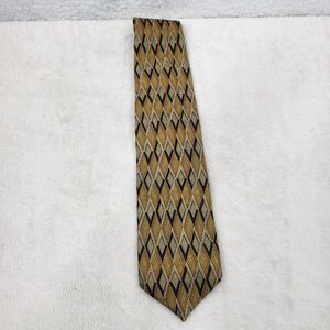 PIERRE BALMAIN COUTURE yellow geometric silk tie
